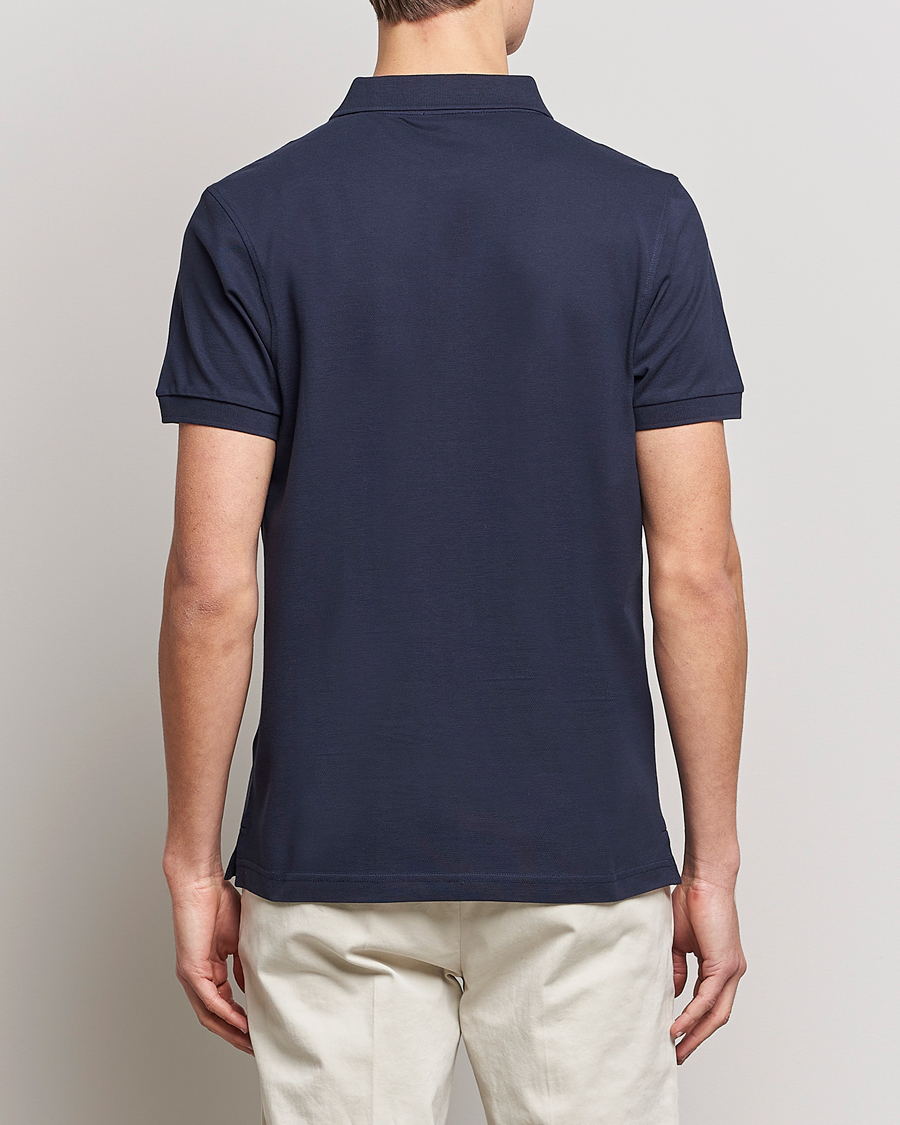 Men | Polo Shirts | Sunspel | Short Sleeve Pique Polo Navy