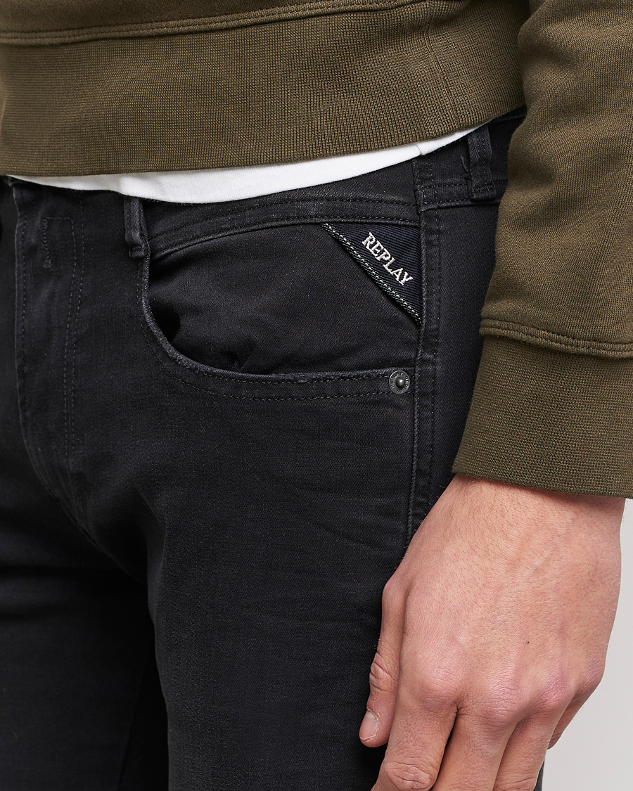 Men | Jeans | Replay | Anbass Hyperflex Re-Used Jeans Washed Black