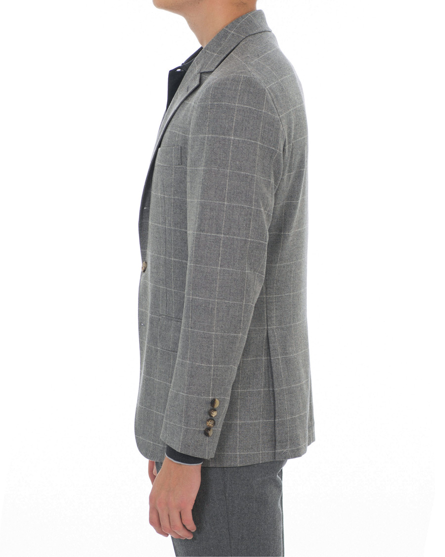 Men | Blazers | Brunello Cucinelli | Windowpane Check Blazer Light Grey