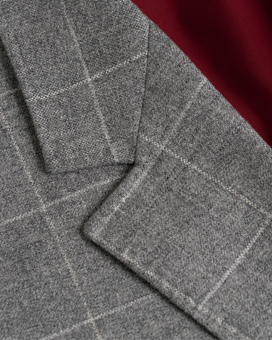 Men | Blazers | Brunello Cucinelli | Windowpane Check Blazer Light Grey