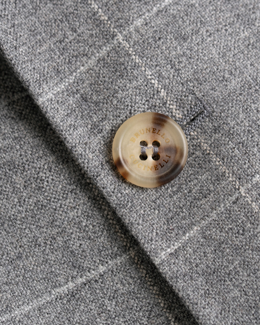 Men | Blazers | Brunello Cucinelli | Windowpane Check Blazer Light Grey