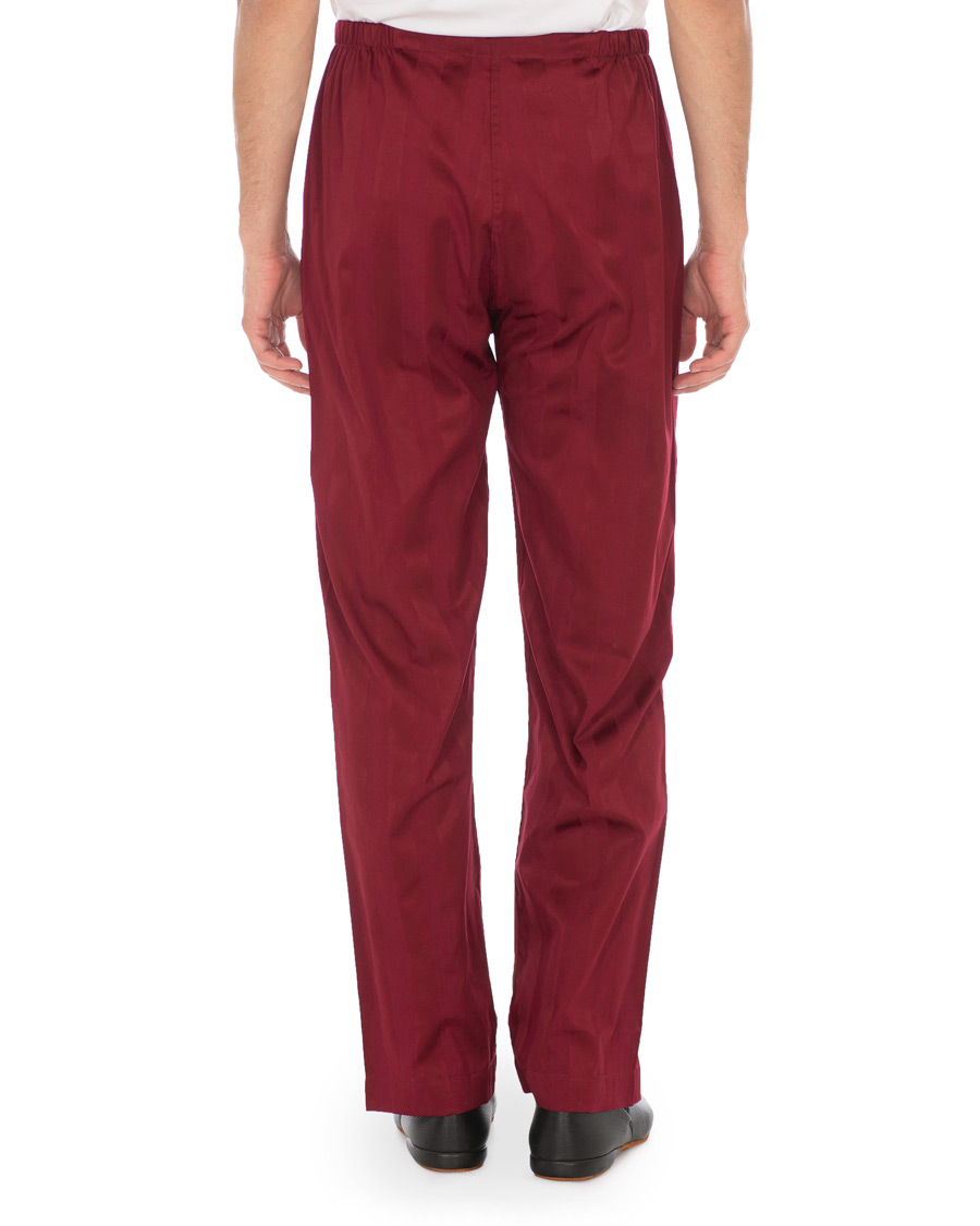 Men | Pyjamas & Robes | Derek Rose | Cotton Satin Striped Pyjama Set Wine Red