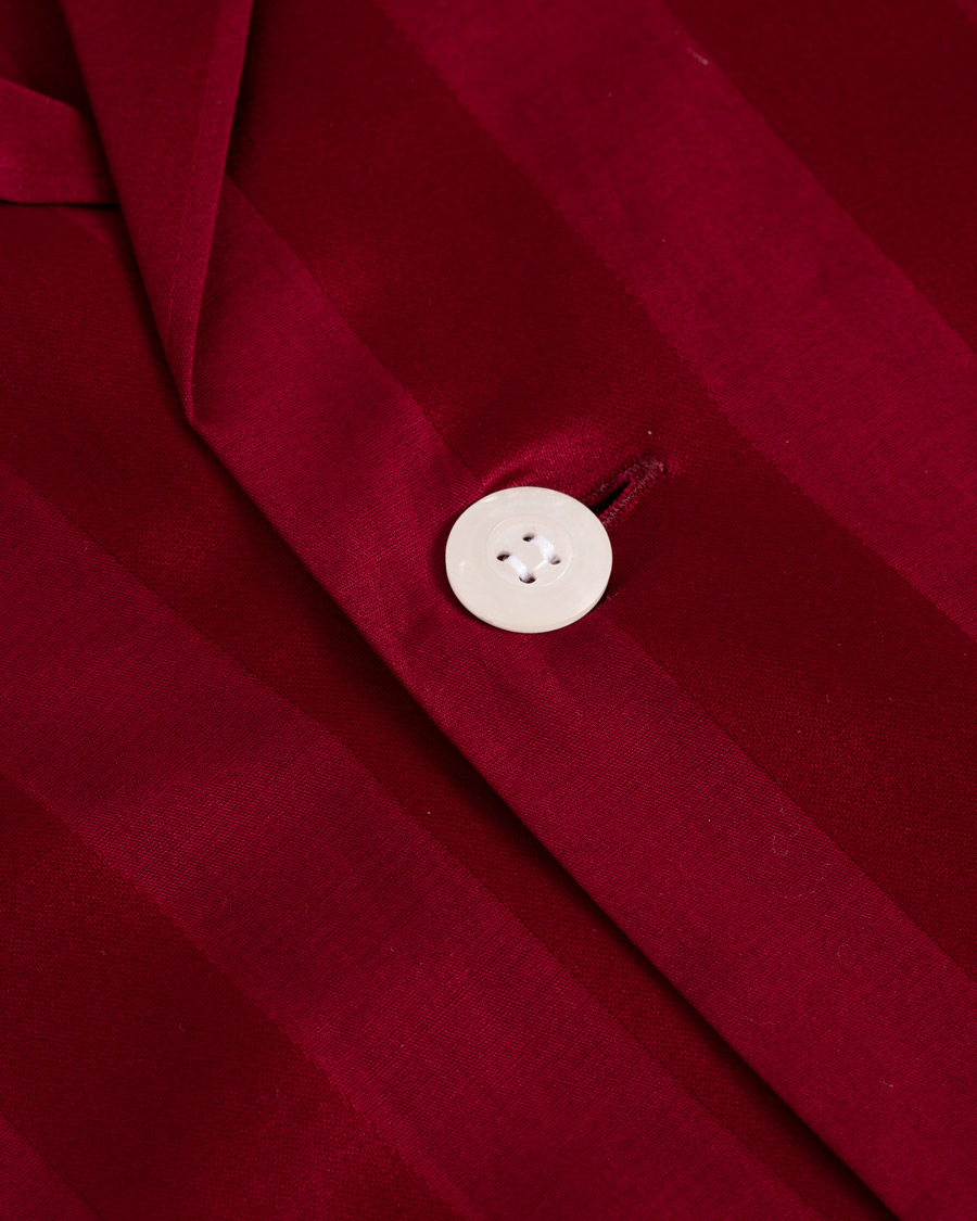 Men | Pyjamas & Robes | Derek Rose | Cotton Satin Striped Pyjama Set Wine Red