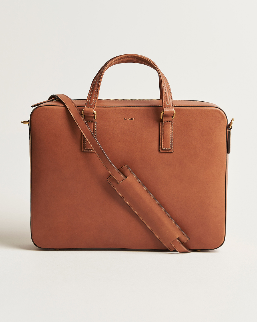 Men | Bags | Mismo | Morris Full Grain Leather Briefcase Tabac