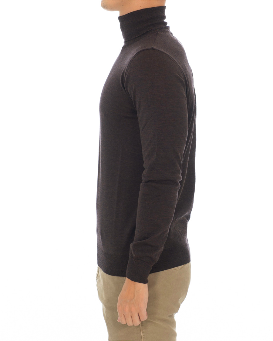Men | Sweaters & Knitwear | Oscar Jacobson | Cole Extra Fine Merino Rollneck Brown