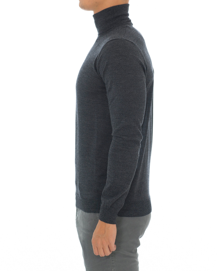 Men | Sweaters & Knitwear | Oscar Jacobson | Cole Extra Fine Merino Rollneck Dark Grey