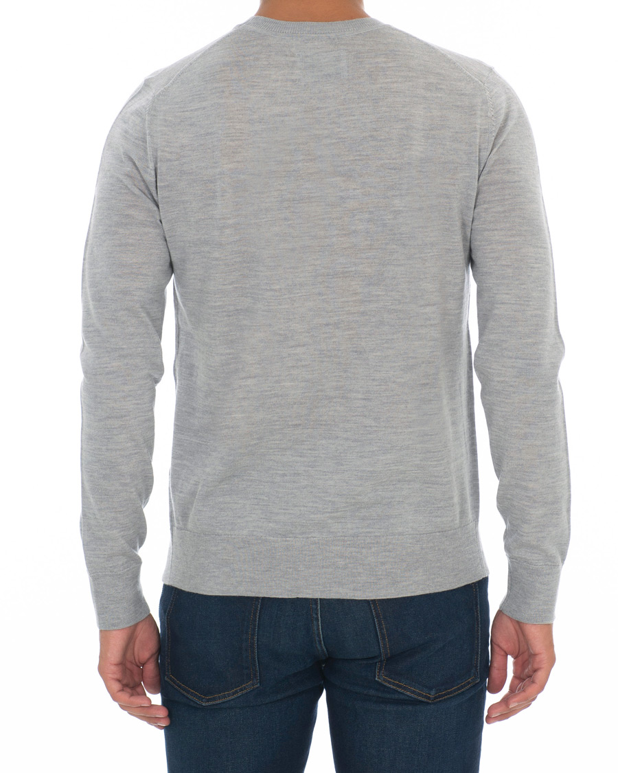 Men | Sweaters & Knitwear | Samsøe Samsøe | Samsøe & Samsøe Flemming Superfine Merino Wool Crew Neck Grey Mel
