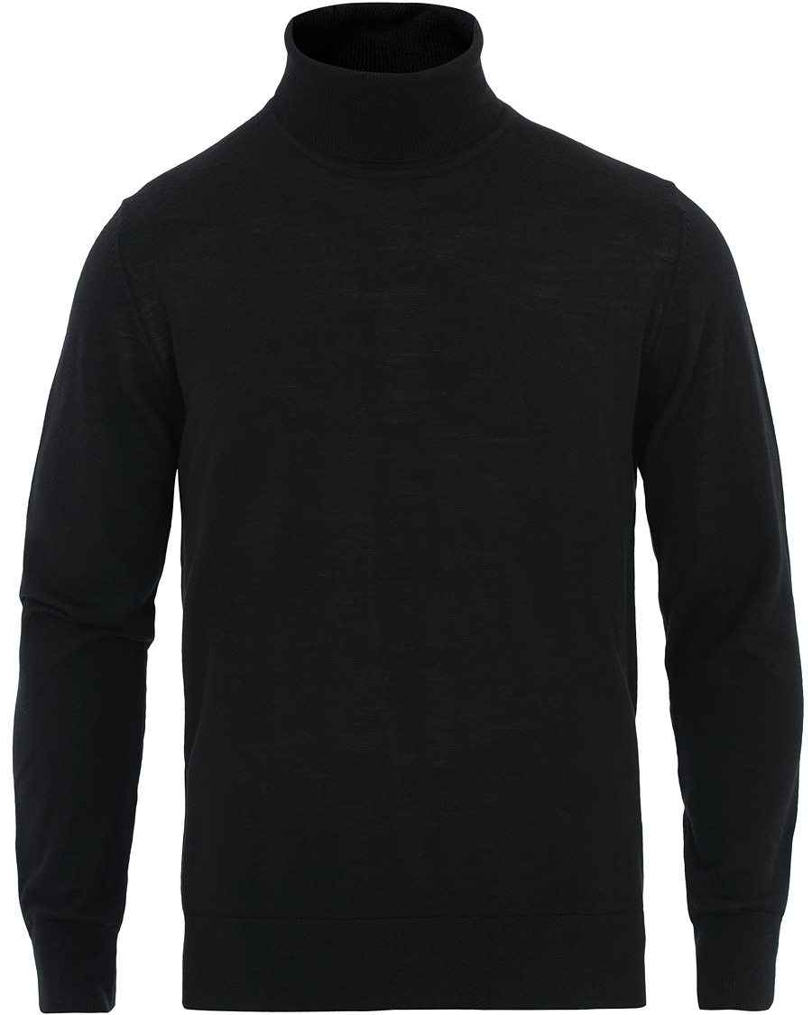 Men | Sweaters & Knitwear | Samsøe Samsøe | Samsøe & Samsøe Flemming Superfine Merino Wool Roll Neck Black