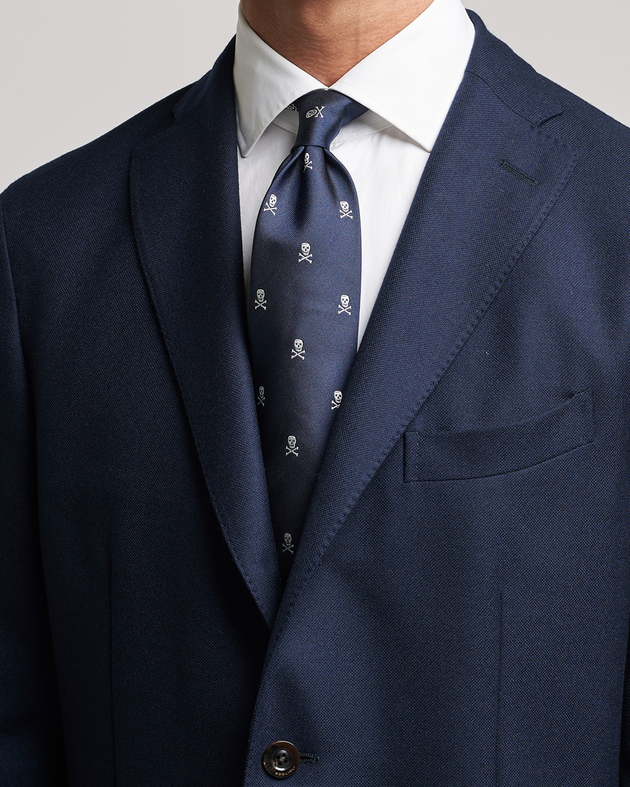 Men | Ties | Ralph Lauren Purple Label | Ralph Lauren Purple LabelSkull & Crossbone Silk TieNavy