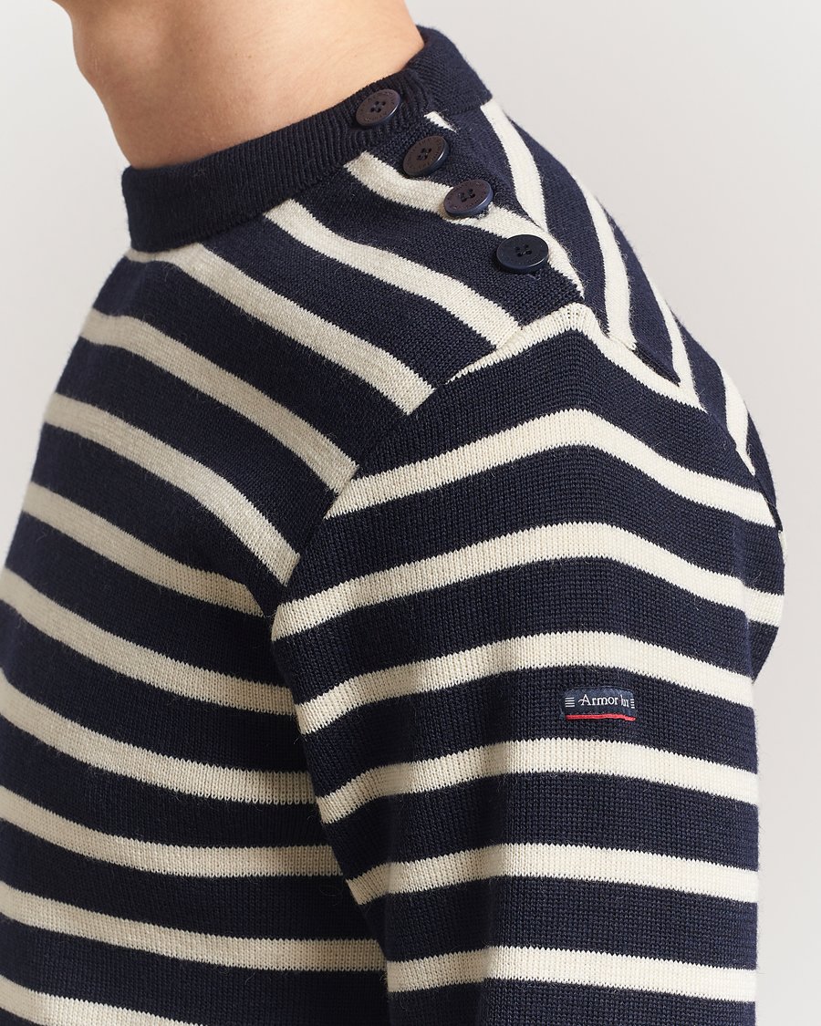 Men | Sweaters & Knitwear | Armor-lux | Fouesnant Classic Sweater Rich Navy/Nature