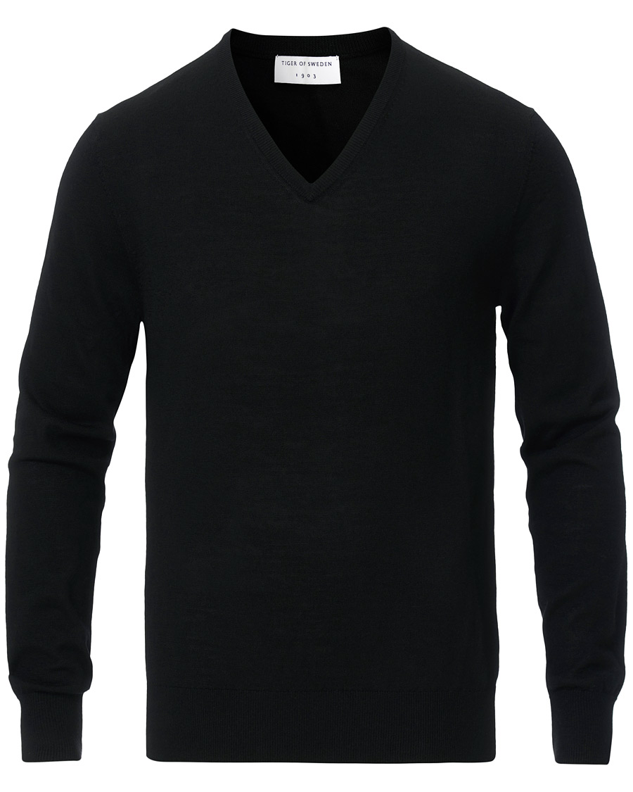 Men | Sweaters & Knitwear | Tiger of Sweden | Rael V-Neck Pullover Black