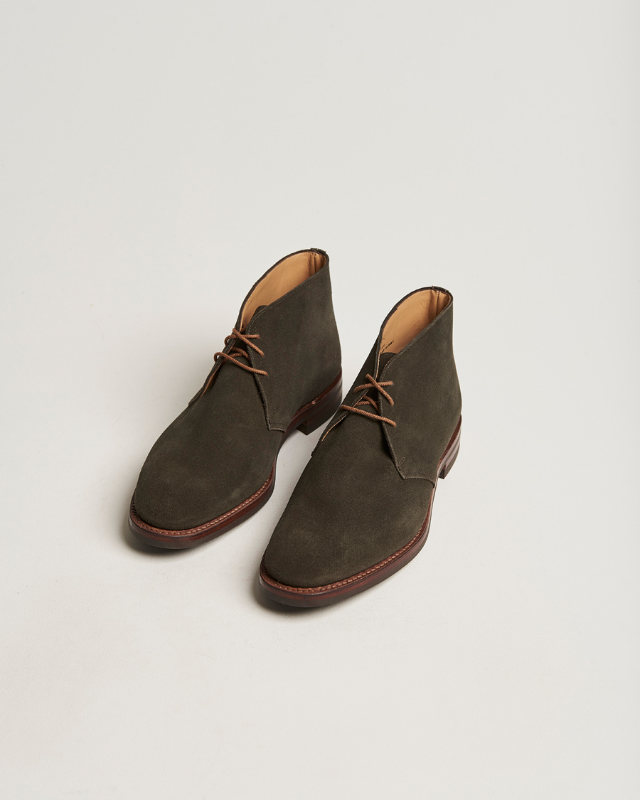 Men | Boots | Crockett & Jones | Chiltern Dainite Chukka Boot Green Suede