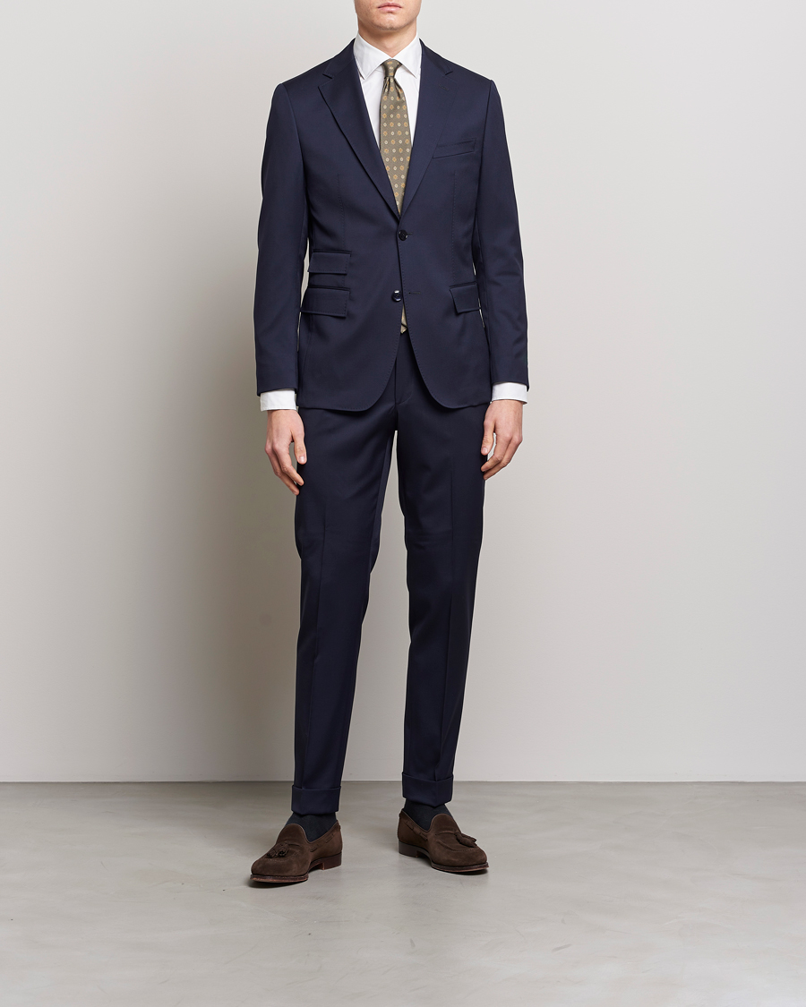 Men | Trousers | Morris | Prestige Wool Suit Trousers Navy