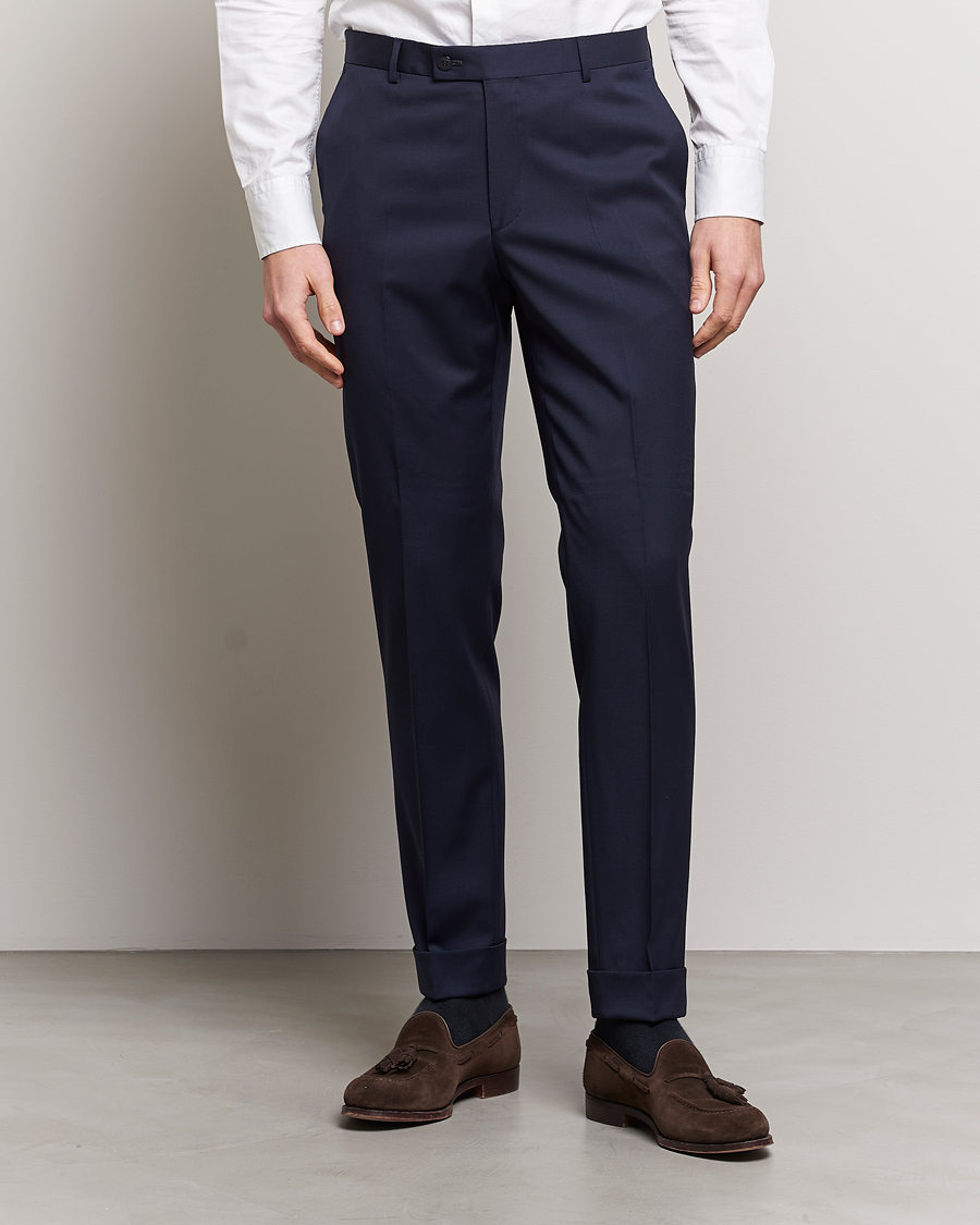 Men | Trousers | Morris Heritage | Morris Prestige Wool Suit Trousers Navy