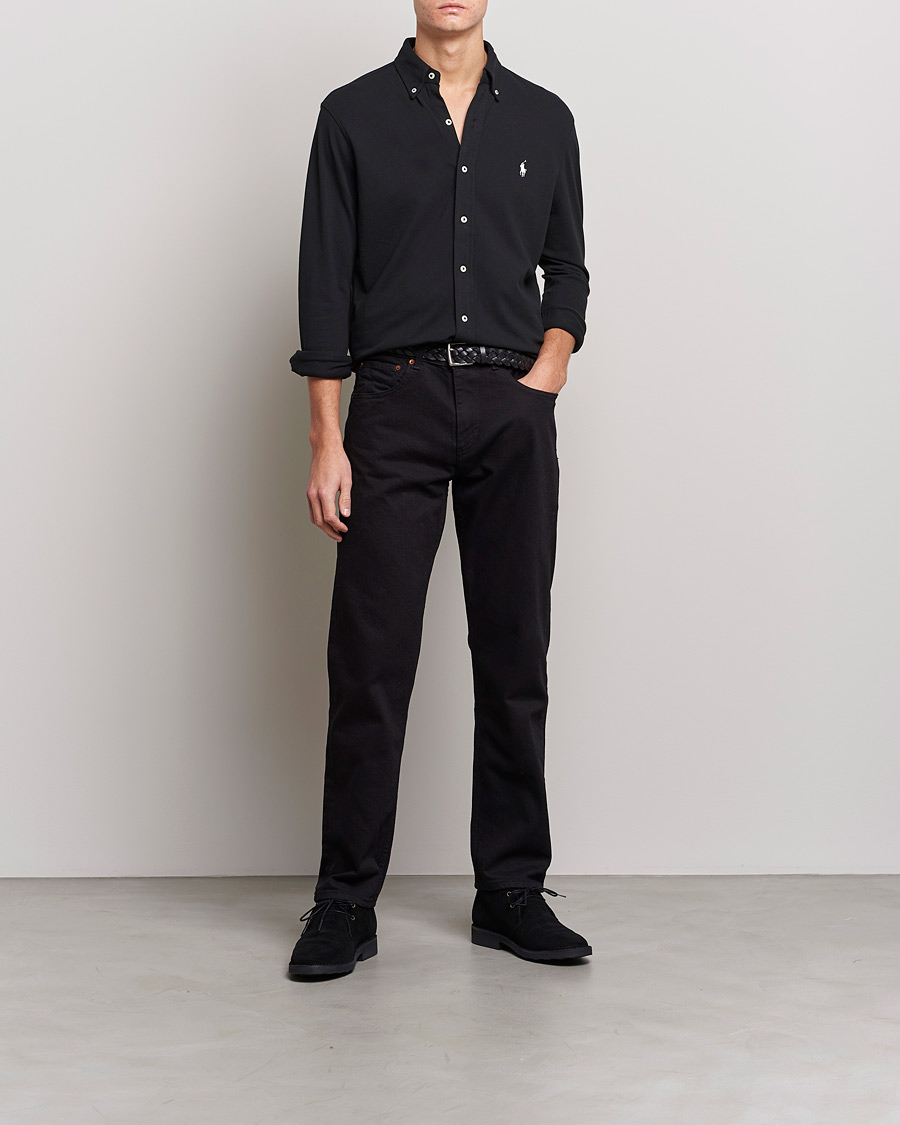 Men | Shirts | Polo Ralph Lauren | Featherweight Mesh Shirt Polo Black