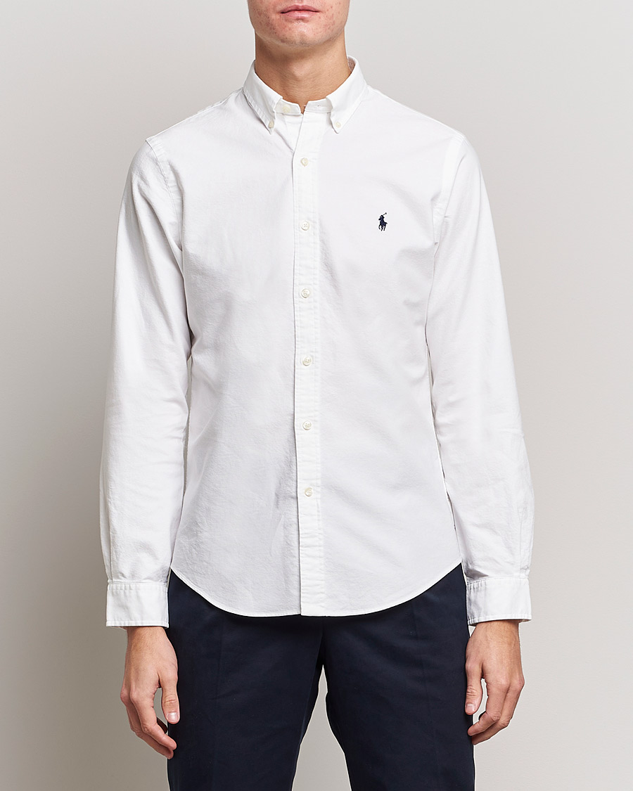 Men | Shirts | Polo Ralph Lauren | Slim Fit Garment Dyed Oxford Shirt White