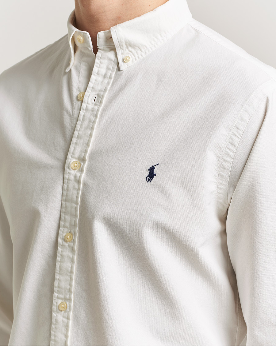 Men | Shirts | Polo Ralph Lauren | Slim Fit Garment Dyed Oxford Shirt White
