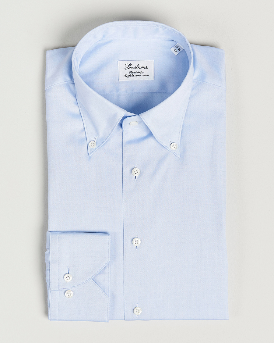 Men | Shirts | Stenströms | Fitted Body Button Down Shirt Light Blue