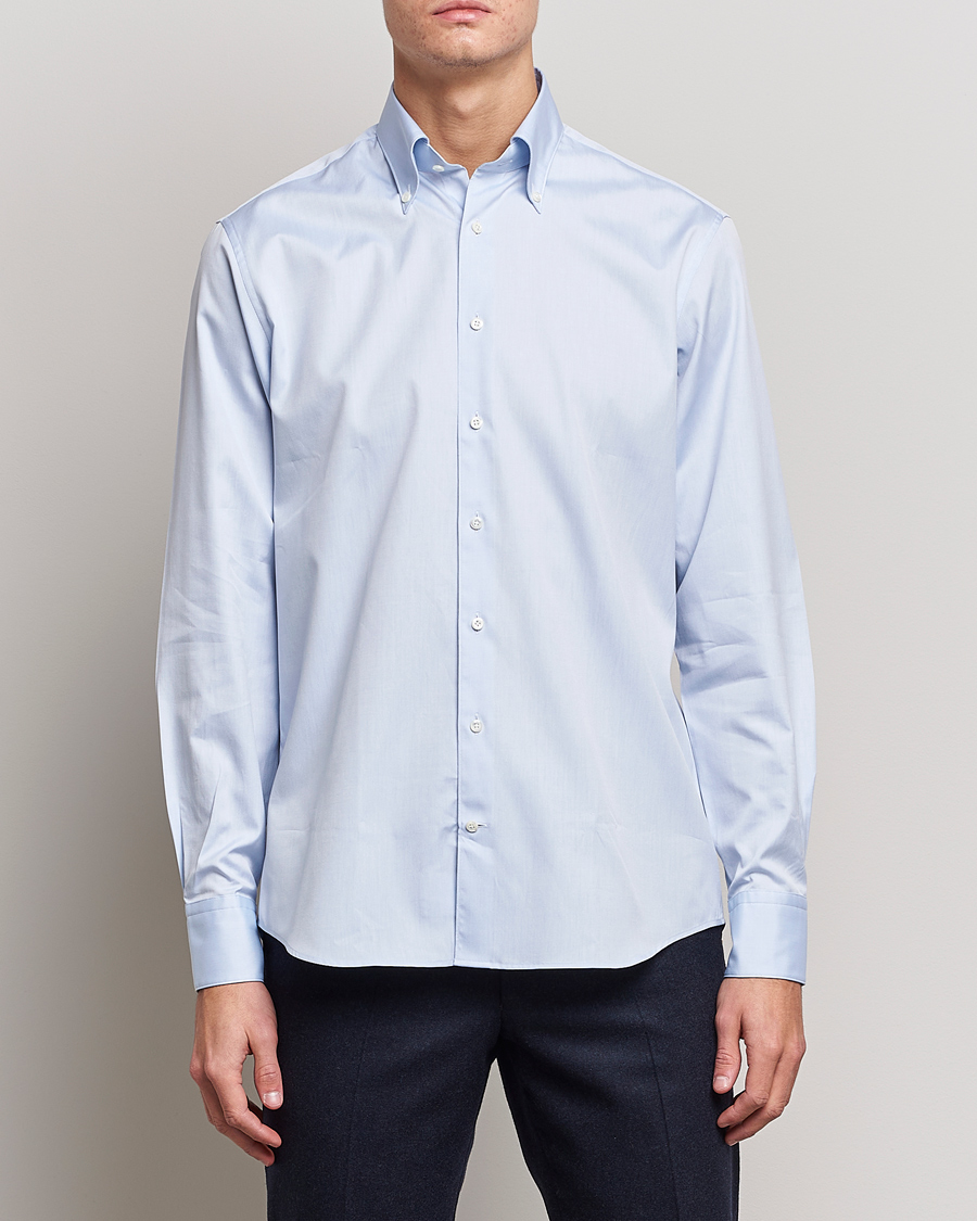 Men | Shirts | Stenströms | Fitted Body Button Down Shirt Light Blue