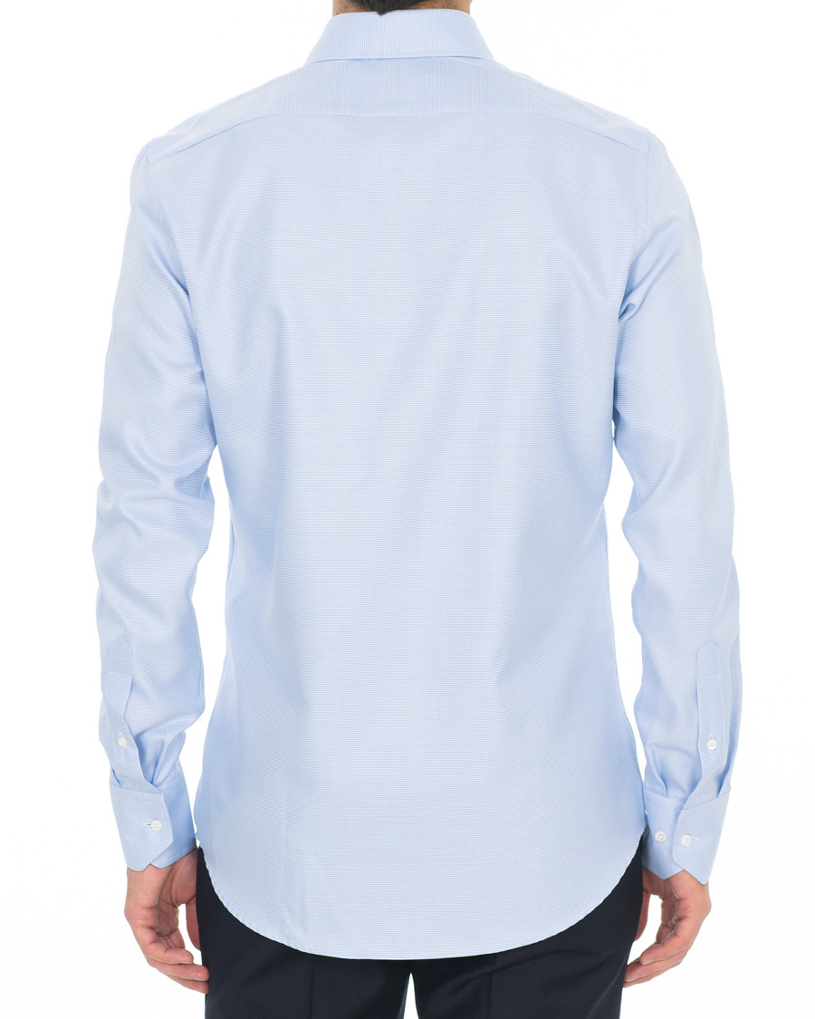 Men | Shirts | Stenströms | Slimline Houndstooth Shirt Blue