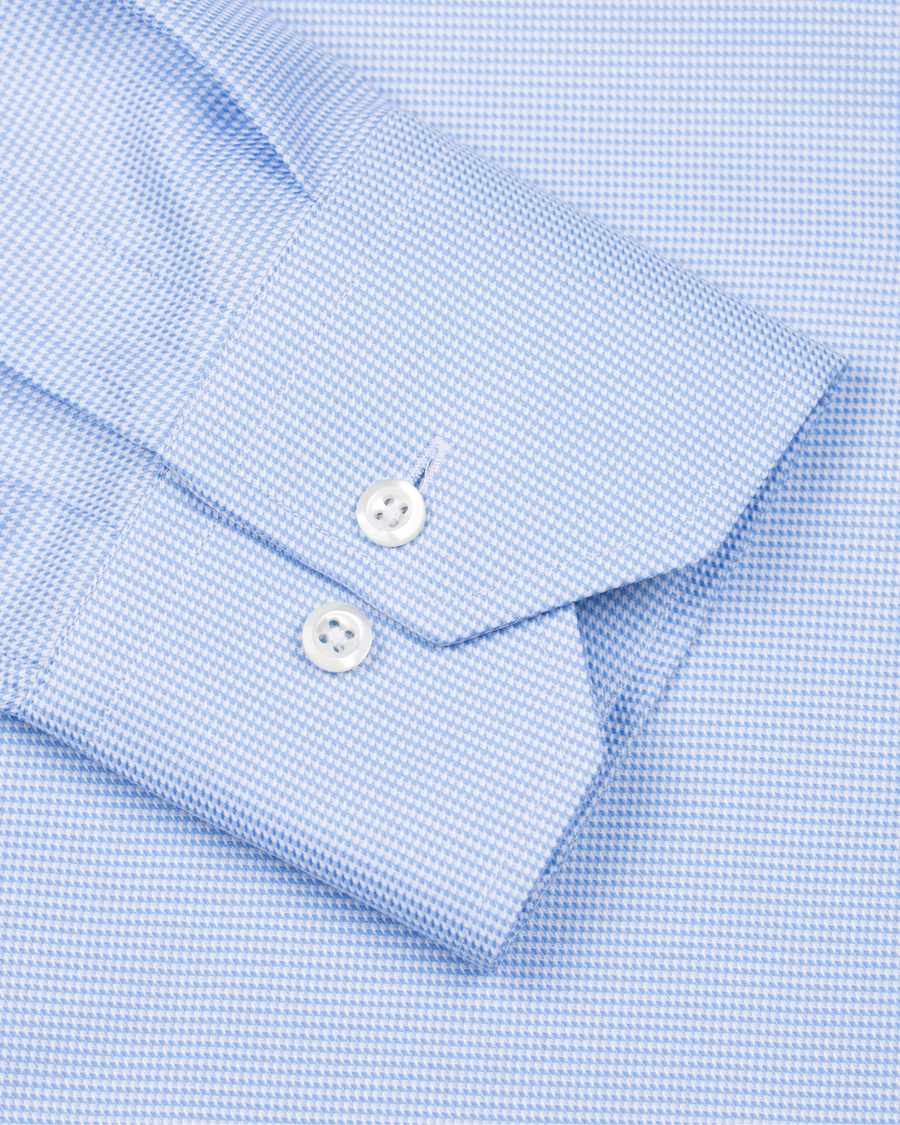 Men | Shirts | Stenströms | Slimline Houndstooth Shirt Blue