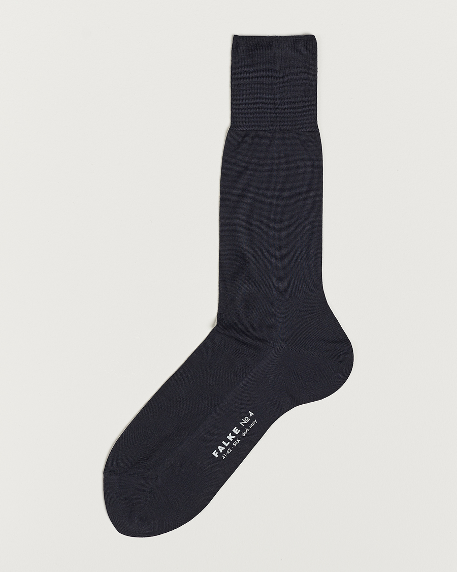 Men | Underwear & Socks | Falke | No. 4 Pure Silk Socks Dark Navy