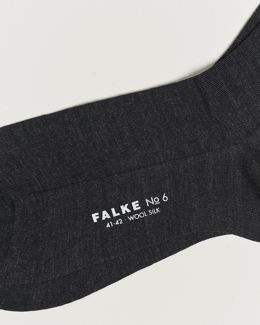 Men | Underwear & Socks | Falke | No. 6 Finest Merino & Silk Socks Anthracite Melange