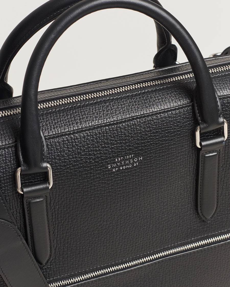 Men | Bags | Smythson | Ludlow Slim Briefcase With Zip Front Black
