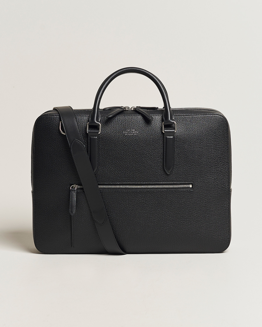 Men | Bags | Smythson | Ludlow Large Briefcase With Zip Front Black