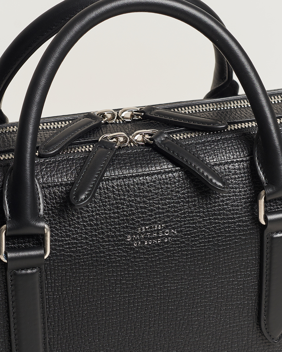Men | Bags | Smythson | Ludlow Large Briefcase With Zip Front Black