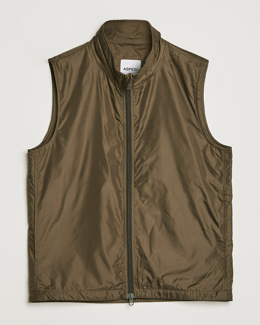 Men | Gilets | Aspesi | Vernes Nylon Gilet Dark Military