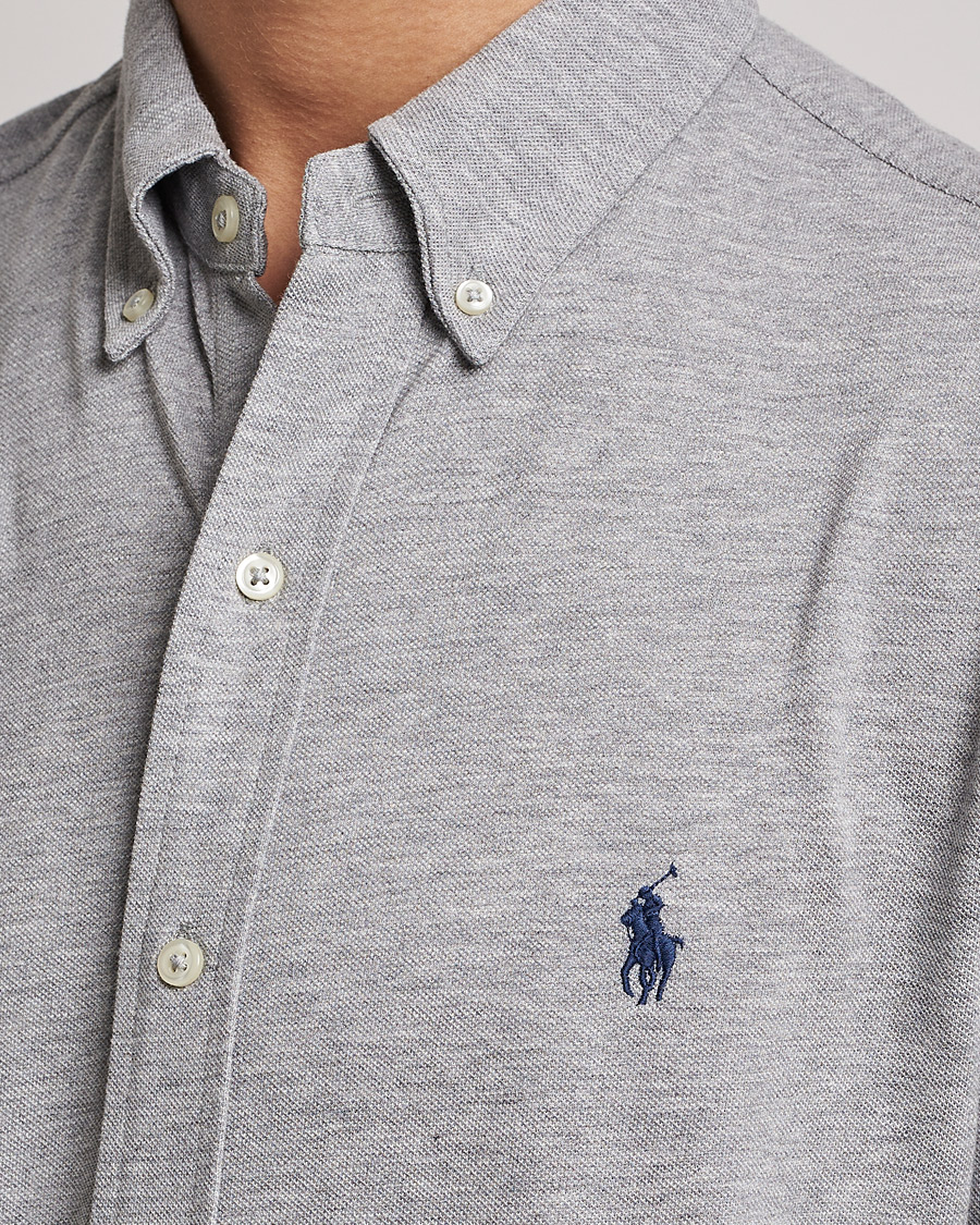 Men | Shirts | Polo Ralph Lauren | Slim Fit Featherweight Mesh Shirt Andover Heather