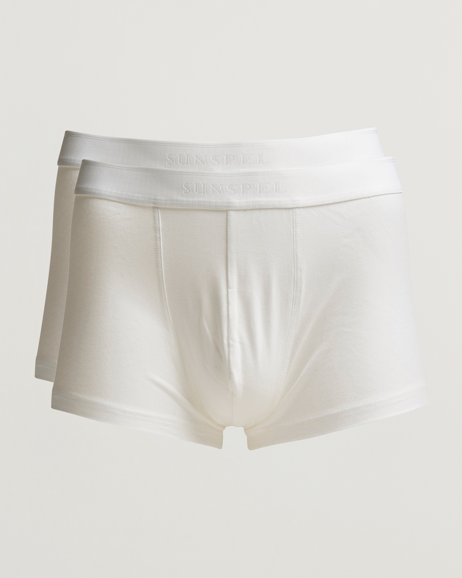 Men | Underwear & Socks | Sunspel | 2-Pack Cotton Stretch Trunk White
