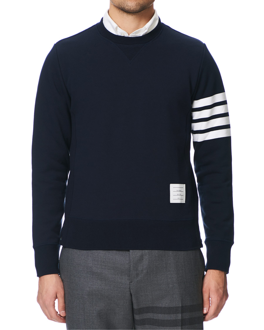 Men | Sweaters & Knitwear | Thom Browne | 4 Bar Classic Sweatshirt Navy
