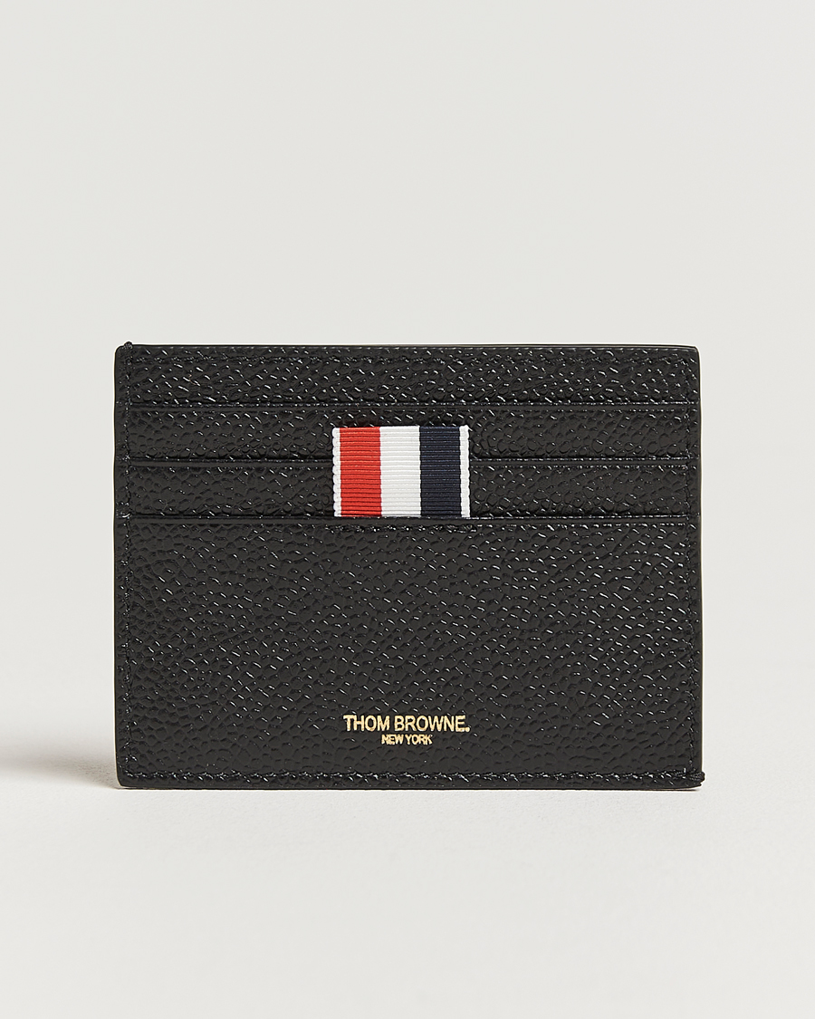 Men | Wallets | Thom Browne | Pebble Grain Single Card Holder Black