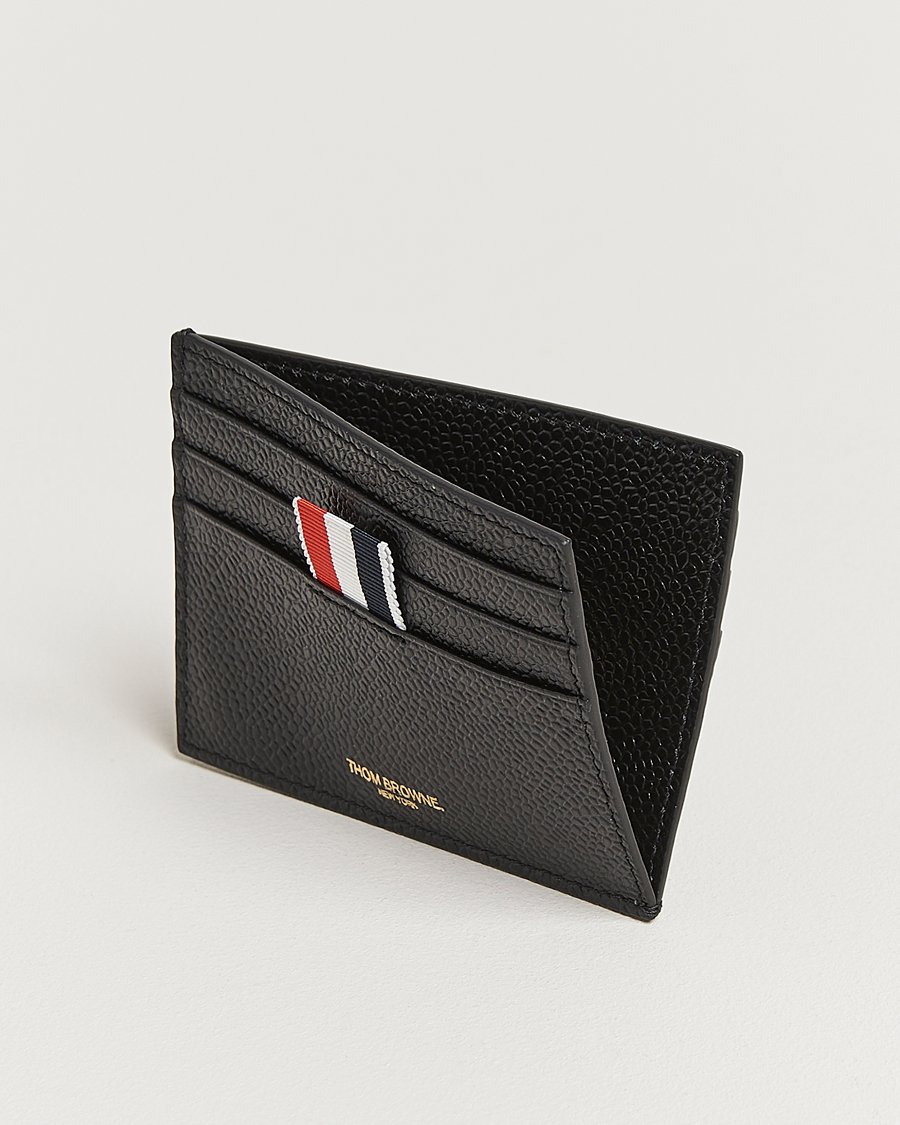 Men | Wallets | Thom Browne | Pebble Grain Single Card Holder Black