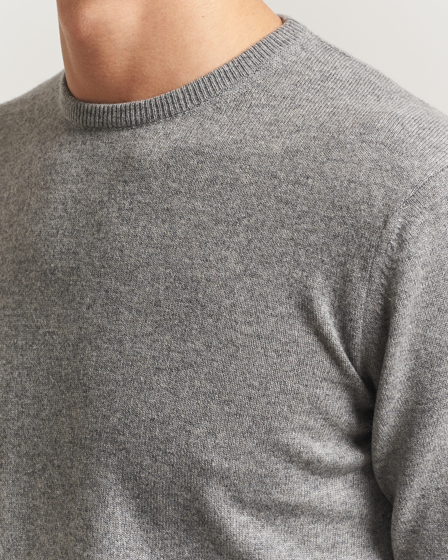 Men | Sweaters & Knitwear | Piacenza Cashmere | Cashmere Crew Neck Sweater Light Grey