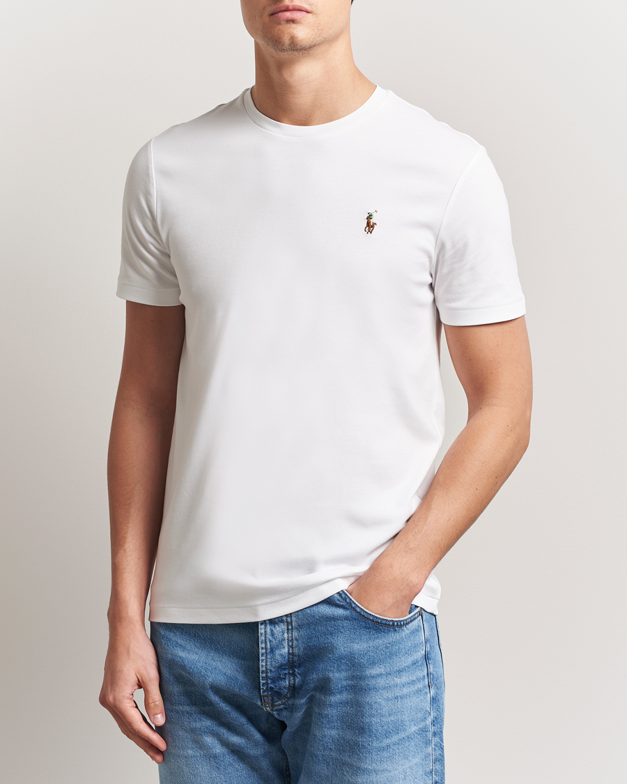 Men | T-Shirts | Polo Ralph Lauren | Luxury Pima Cotton Crew Neck T-Shirt White