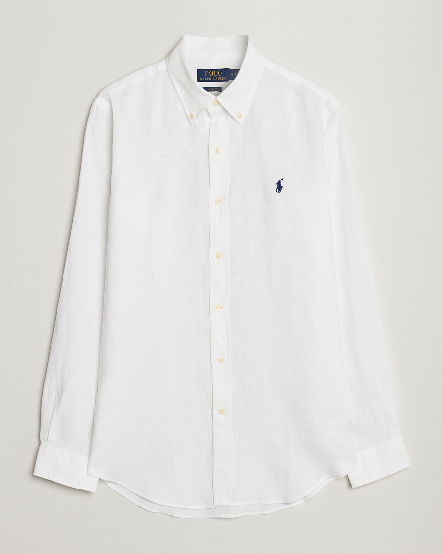 Men | Shirts | Polo Ralph Lauren | Custom Fit Linen Button Down White