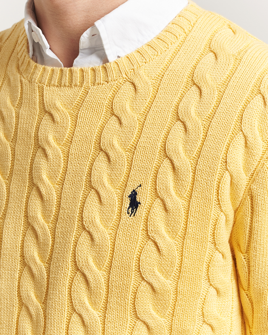 Men | Sweaters & Knitwear | Polo Ralph Lauren | Cotton Cable Pullover Fall Yellow
