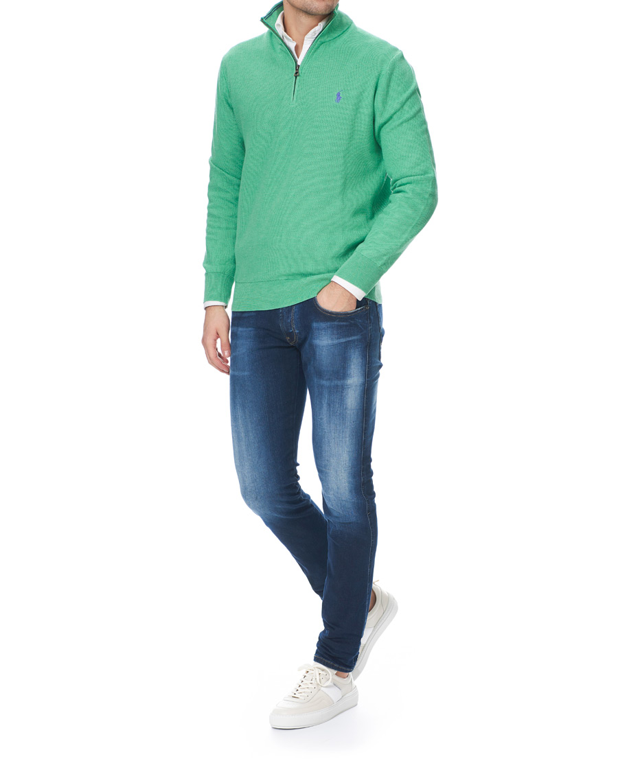 Men | Sweaters & Knitwear | Polo Ralph Lauren | Texture Half Zip Green Heather