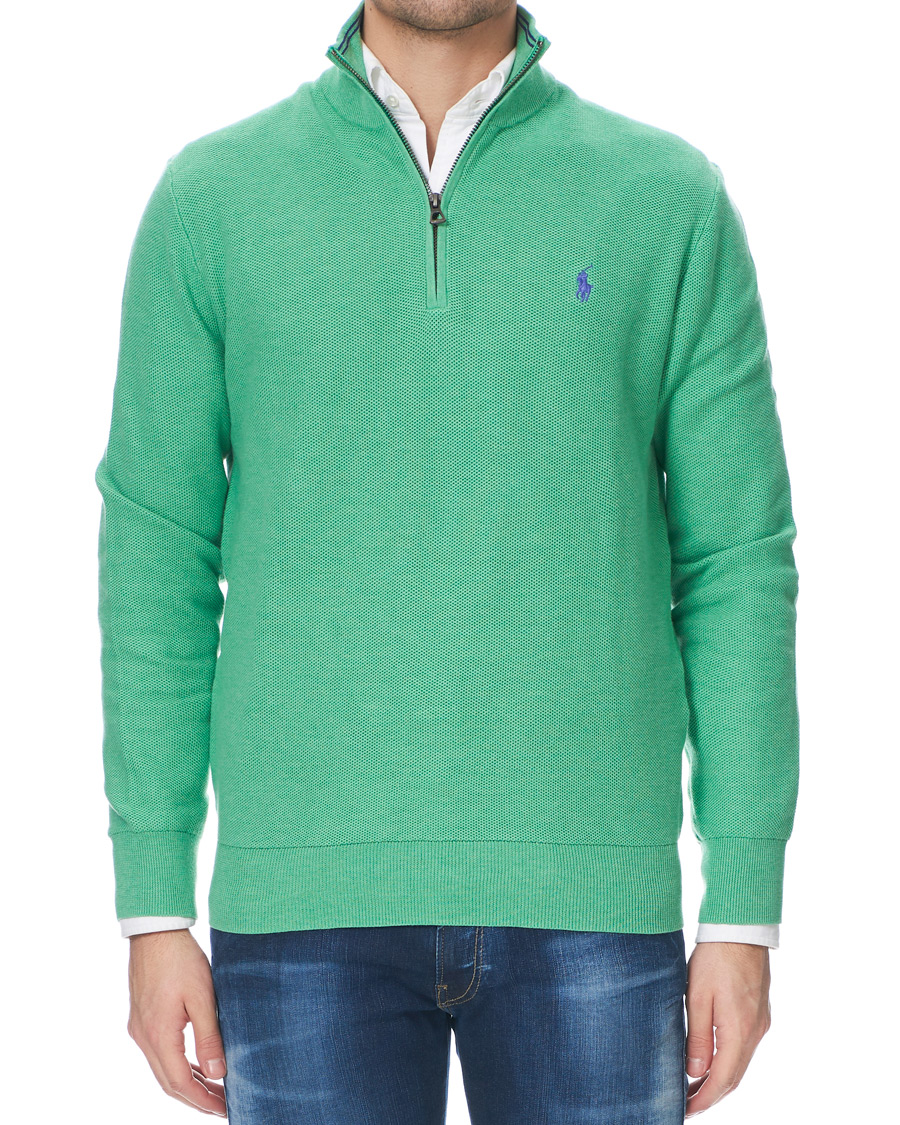Men | Sweaters & Knitwear | Polo Ralph Lauren | Texture Half Zip Green Heather