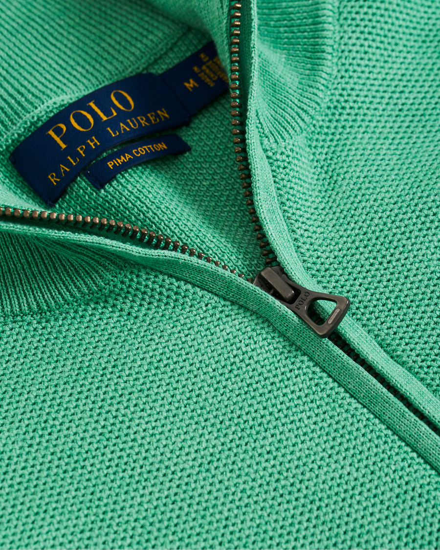 Men | Sweaters & Knitwear | Polo Ralph Lauren | Texture Half Zip Green Heather