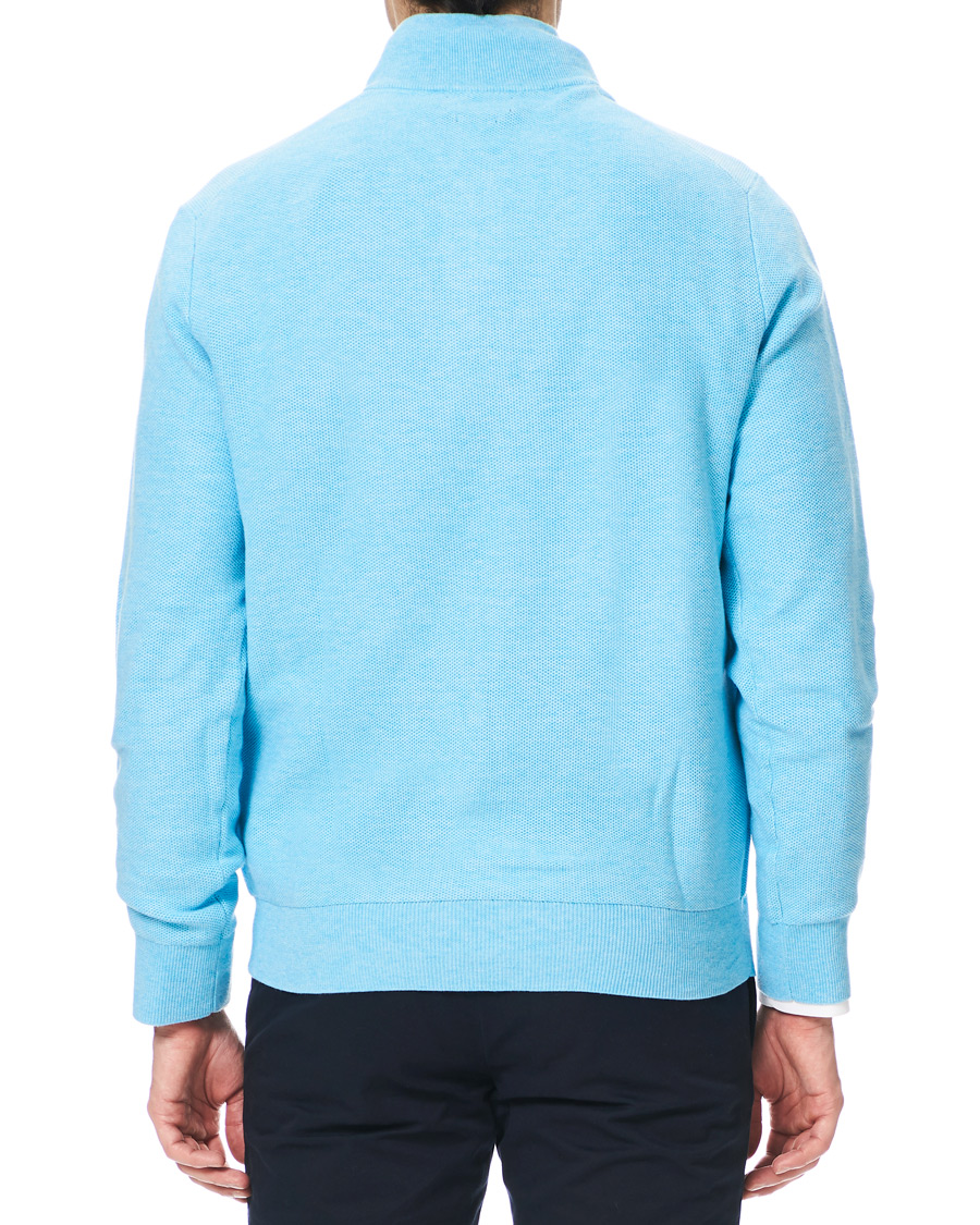 Men | Sweaters & Knitwear | Polo Ralph Lauren | Texture Half Zip Light Blue Heather