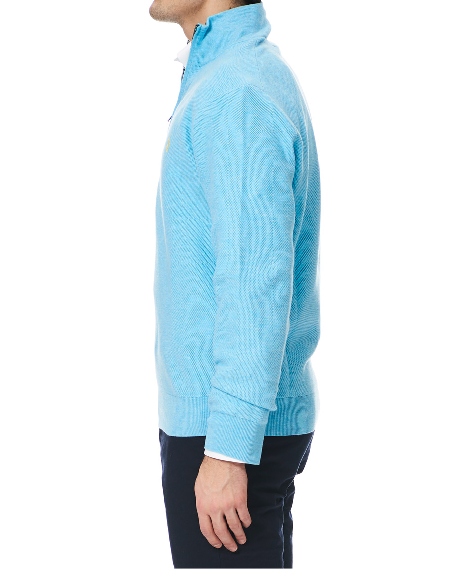 Men | Sweaters & Knitwear | Polo Ralph Lauren | Texture Half Zip Light Blue Heather