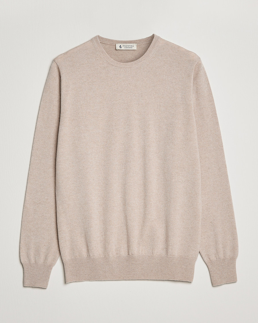 Men | Sweaters & Knitwear | Piacenza Cashmere | Cashmere Crew Neck Sweater Beige
