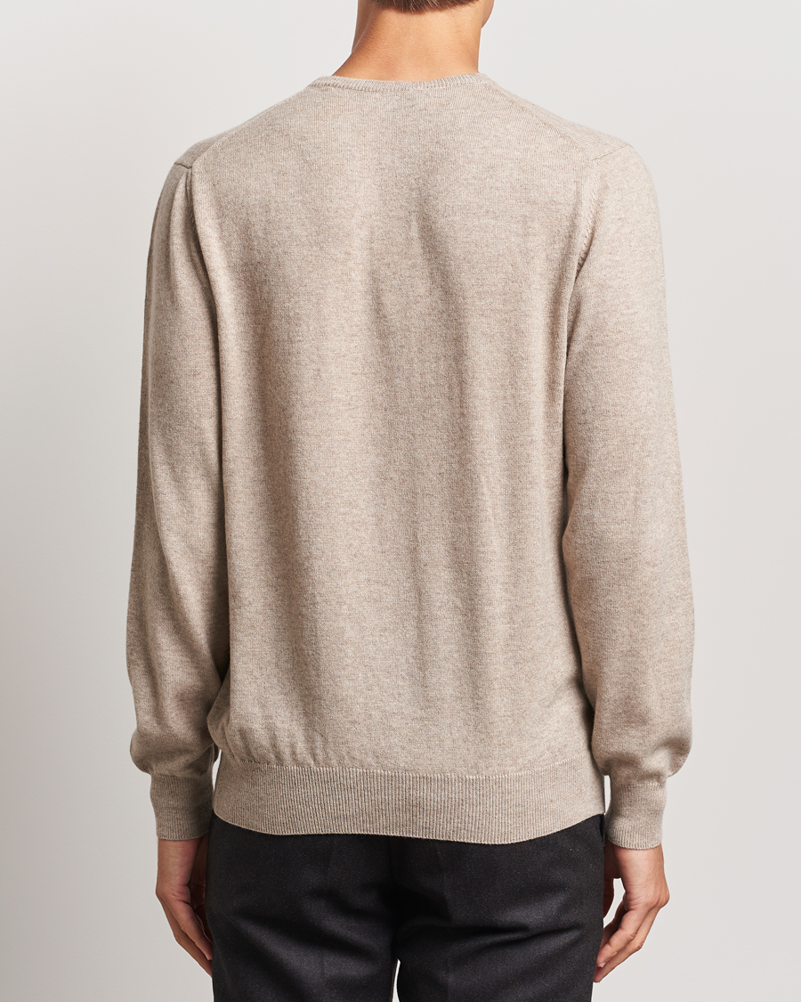 Men | Sweaters & Knitwear | Piacenza Cashmere | Cashmere Crew Neck Sweater Beige