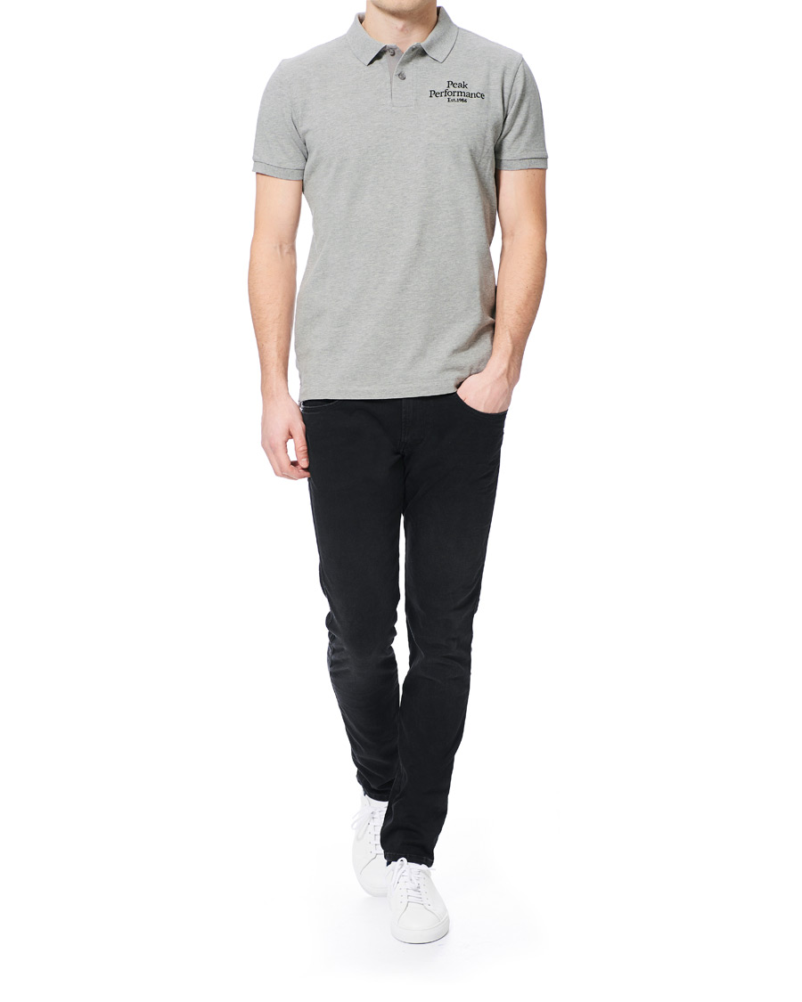 Men | Polo Shirts | Peak Performance | Original Logo Polo Medium Grey Heather