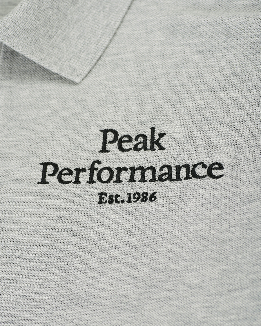 Men | Polo Shirts | Peak Performance | Original Logo Polo Medium Grey Heather