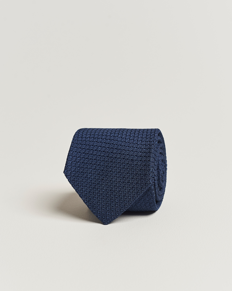 Men | Ties | Amanda Christensen | Silk Grenadine 8 cm Tie Napoli Blue